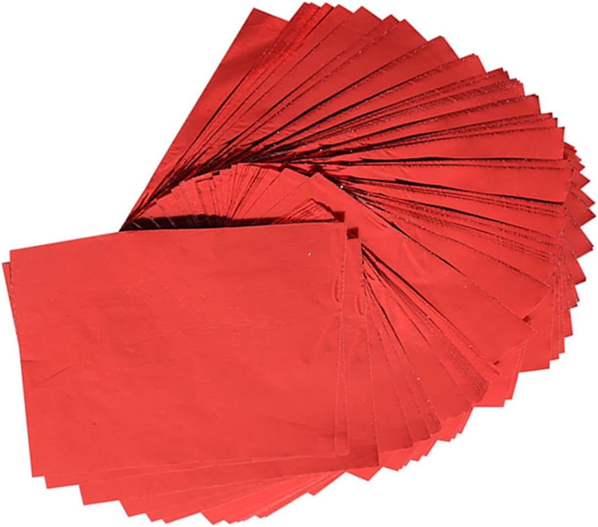 Dioche Aluminum FPremium Aluminum Foil Wrapping Paper, 3" X 3" Candy and Chocolate Packaging Material, Available in 7 Colors to Suit All Kinds of desserts. (Red)