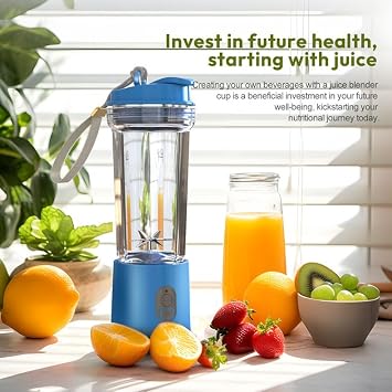 Portable Blender for Smoothies and Shakes, Shakes & Ice Crushing, 16.9 oz, 40 Seconds Auto Shutoff, 3 Seconds No-Load Protection, One-Button-Operation Smoothie Maker(Blue)