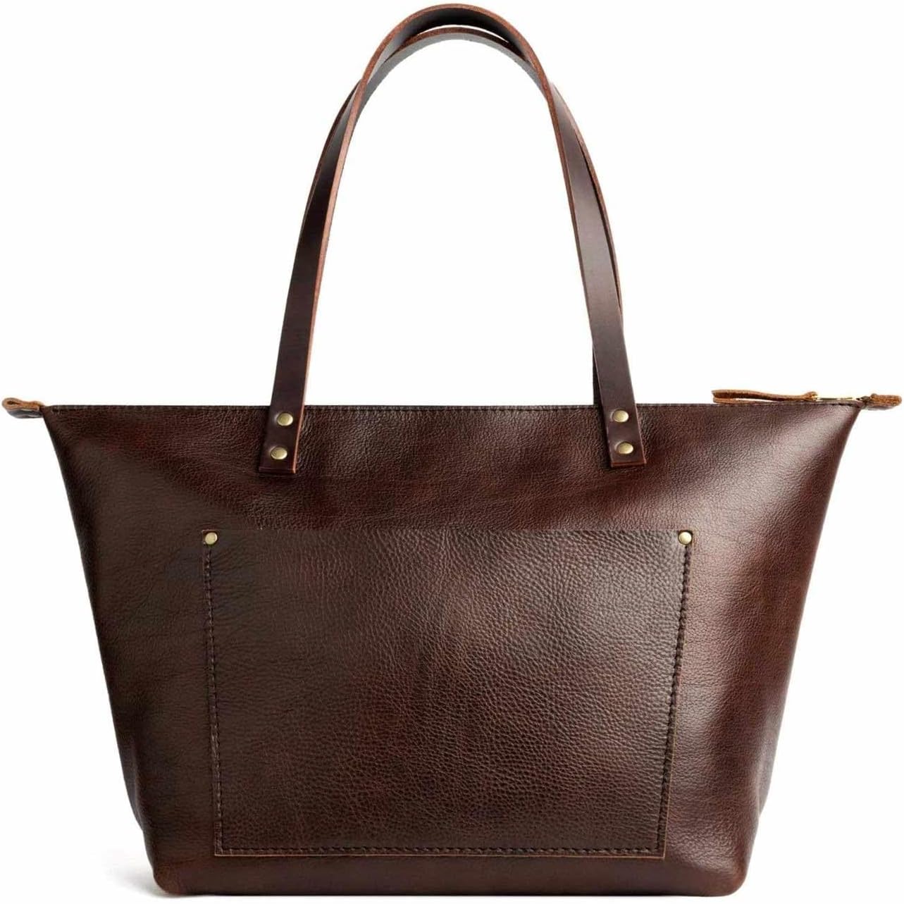 Portland Leather Goods Zipper Tote Bag – Handmade, Durable & Unlined – Interior & Exterior Pockets