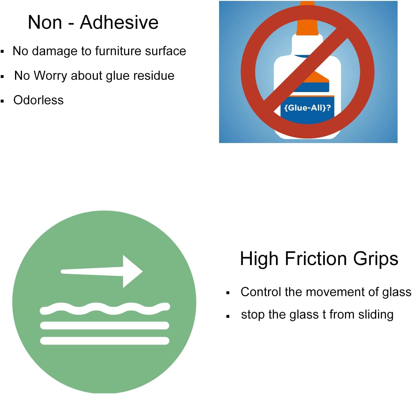 Non-Adhesive Glass Table Top Bumpers, Glass Table Top Anti Slip Pads, Silicone Bumpers for Glass Table Tops (Round 20mm x 2mm 36PCS)