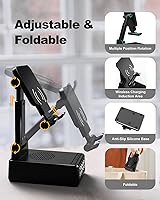 Vista 4 de Gifts for Men Cell Phone Stand with Wireless Bluetooth Speaker and Wireless Charger, Phone Charger Stand with Digital Alarm Clock for iPhone