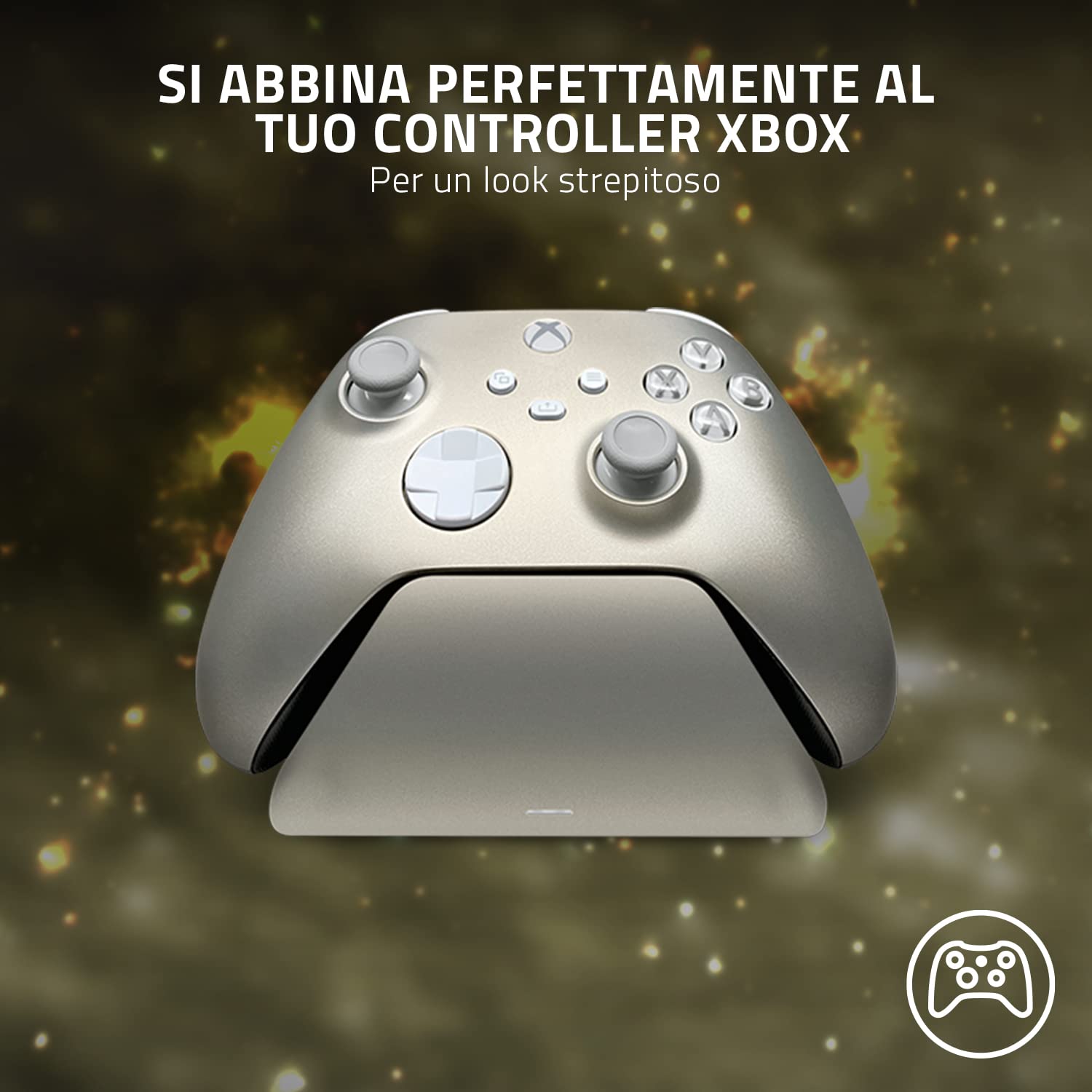 Razer Base di Ricarica Rapida Universale per Xbox - Caricabatterie Rapido per controller Xbox (Ricarica Rapida, Compatibilità Universale, Sistema a Contatto Magnetica) Lunar Shift