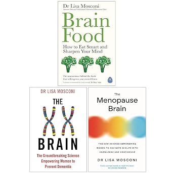 Dr. Lisa Mosconi Collection 3 Books Set Brain Food, The XX Brain & The Menopause Brain