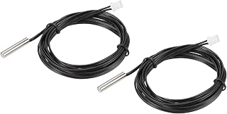 uxcell 2pcs 5K Temperature Sensor Probe, Stainless Steel NTC Thermal Sensor Probe 6.6ft Digital Thermometer Extension Cable