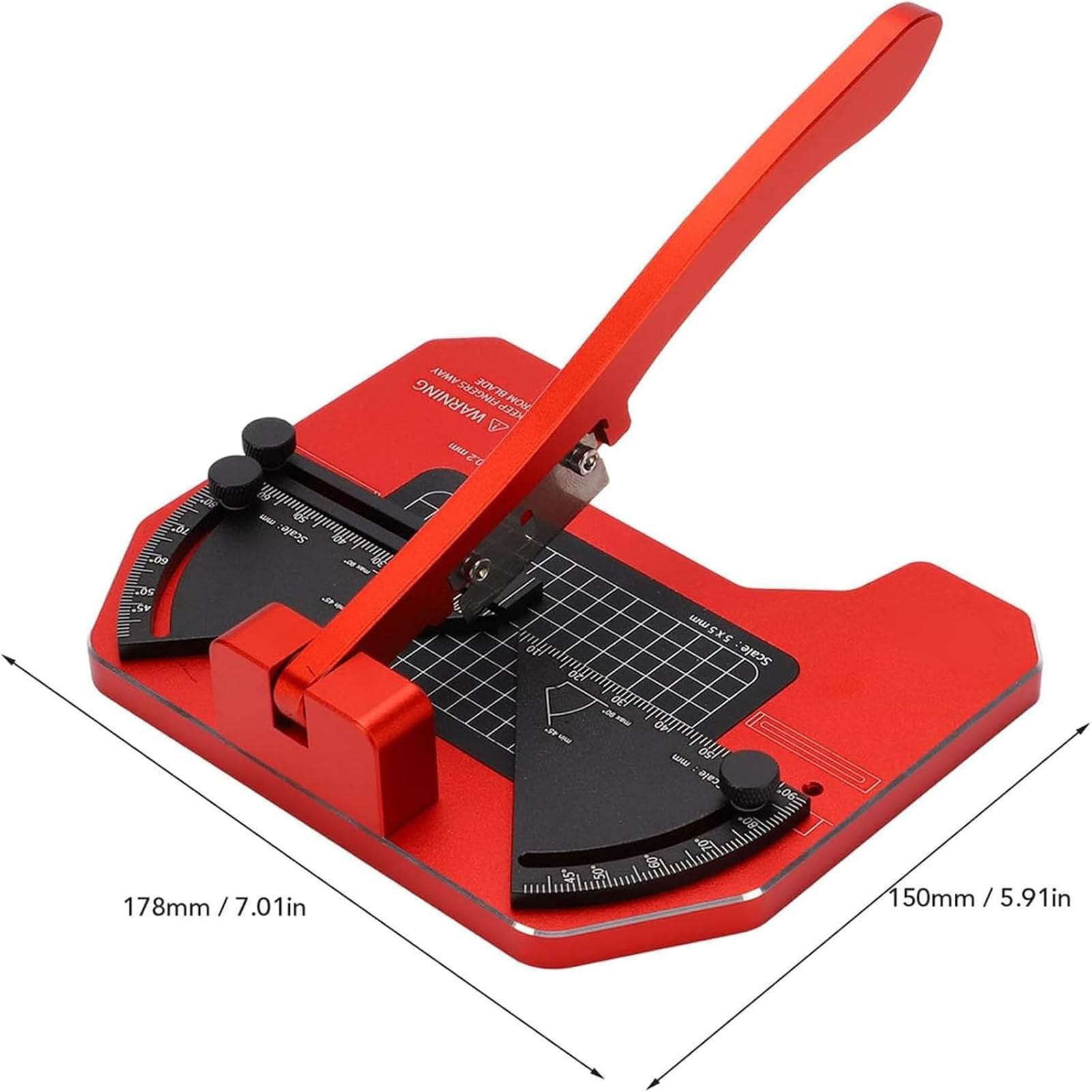 Ręczna Przecinarka Kątowa Do Modeli, Stacja Do Cięcia Kątowego Ze Stopu | Z Matą Antypoślizgową, Długość Cięcia 2~58Mm, Regulowany Kąt 45°~90°, Do Modelarstwa, Stop Aluminium, Węgiel
