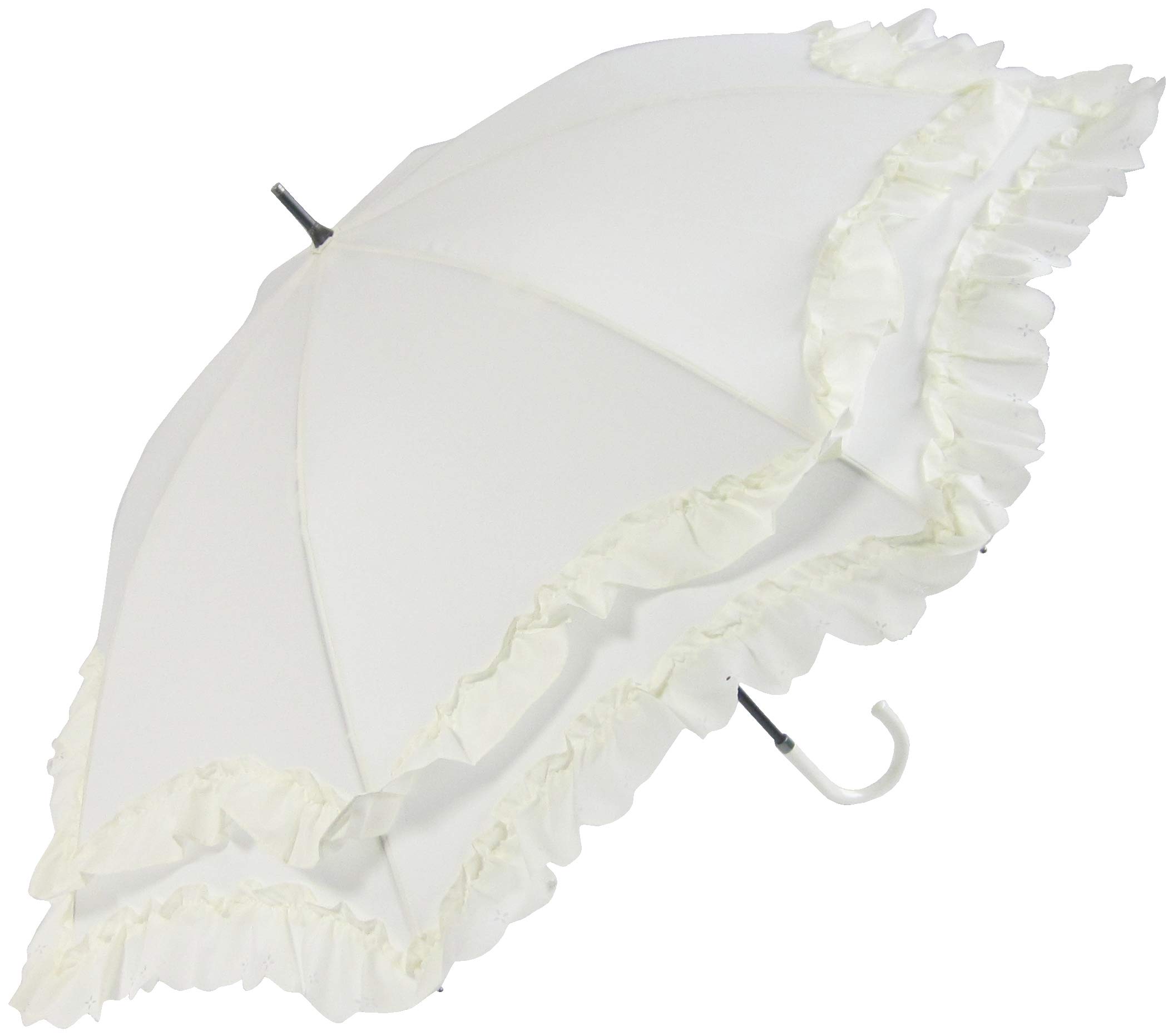晴雨兼用 日傘 UVカット 紫外線遮蔽率90% 二段フリル 50cm 手開き傘 Amazon.co.jp: 晴雨兼用 日傘 UVカット 紫外線遮蔽率90%以上 2段フリル