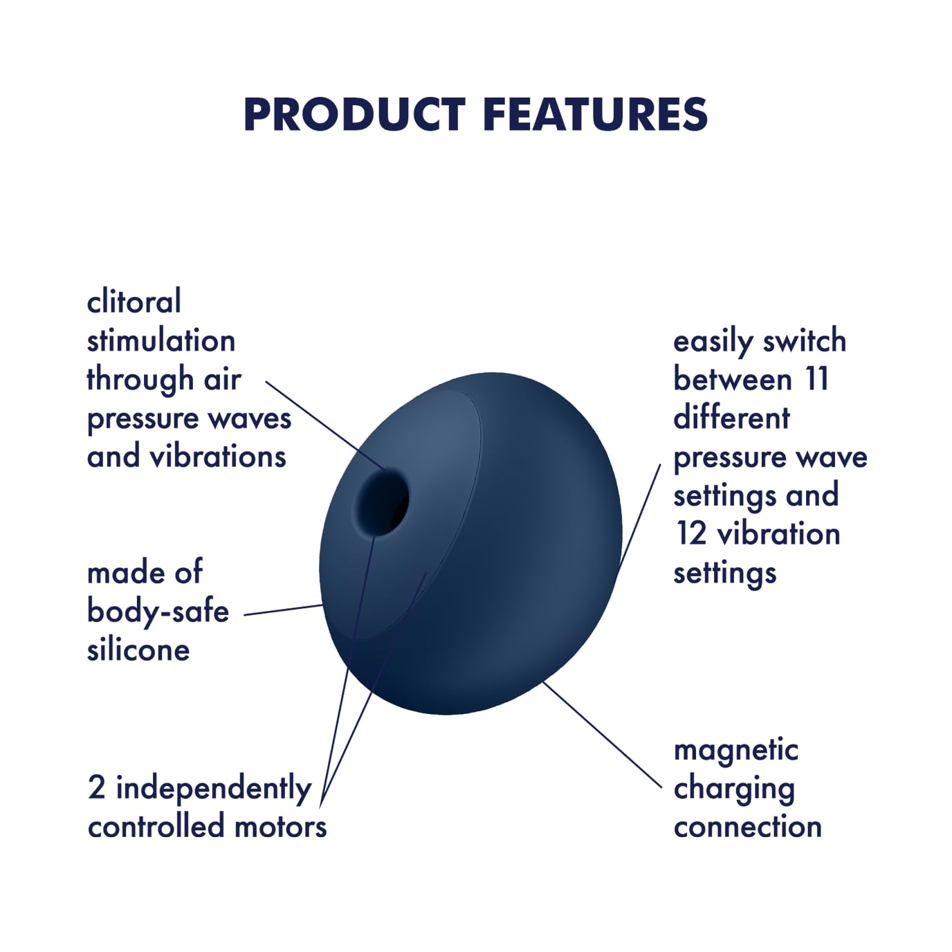Satisfyer Air Power 4 Air Pulse & Clitoral Vibratori | 11 Programmi di Onde di Pressione e 12 Programmi Vibrazione | Sex Toys per Donne | Vibratore e Stimolatore