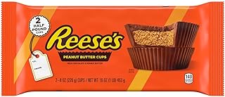9 SHANI'S Peanut Butter Cup Giant Half Pound Candy Cups 2 Pack 16 oz Total Milk Chocolate & Peanut Butter Shareable Holiday Gift, Party Treats, Snack Size Dessert