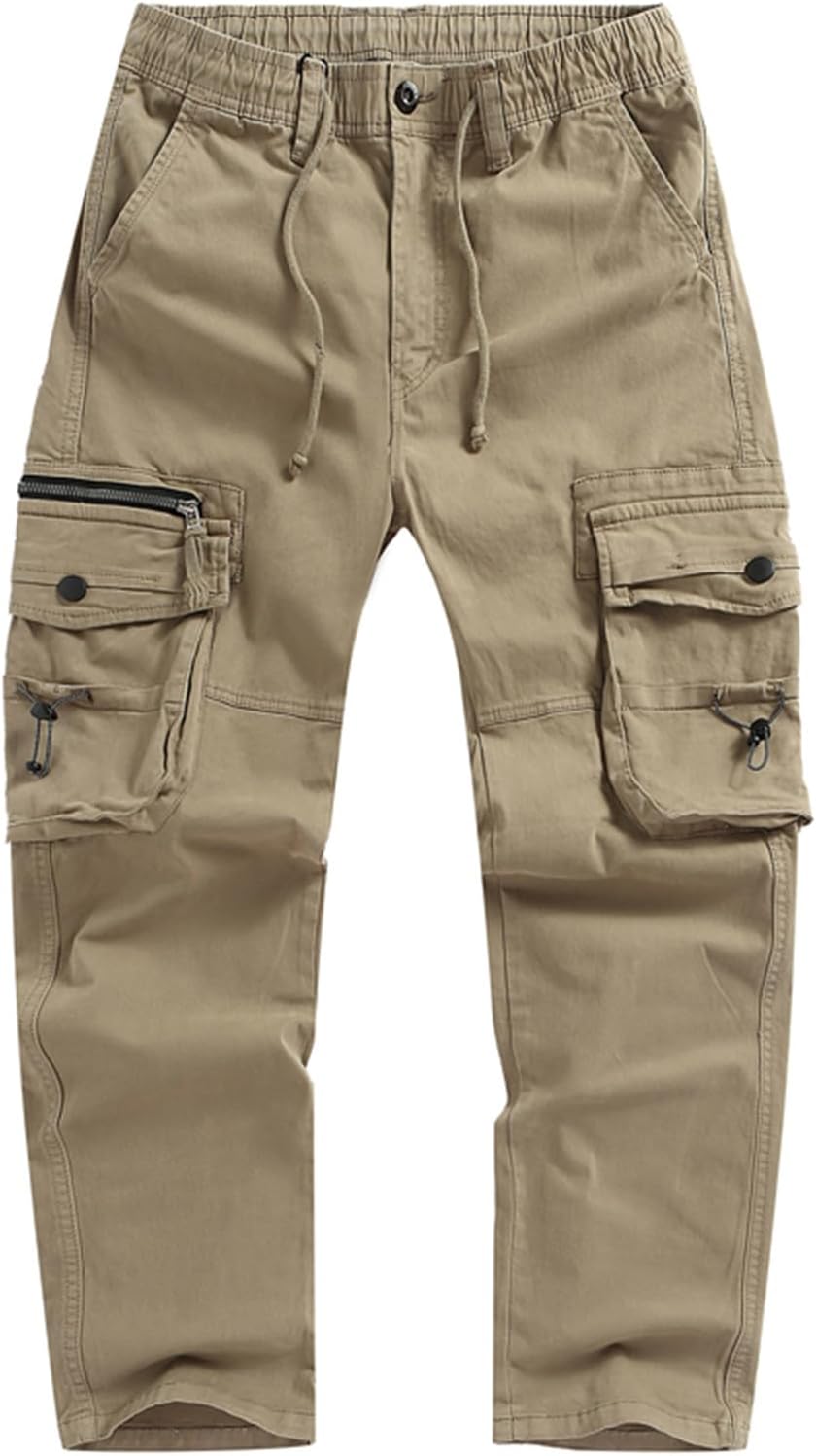 Men's Ripstop Cargo Pants Quick Drying Outdoor Active Trousers Lightweight Breathable Work Slacks with Zip Pockets