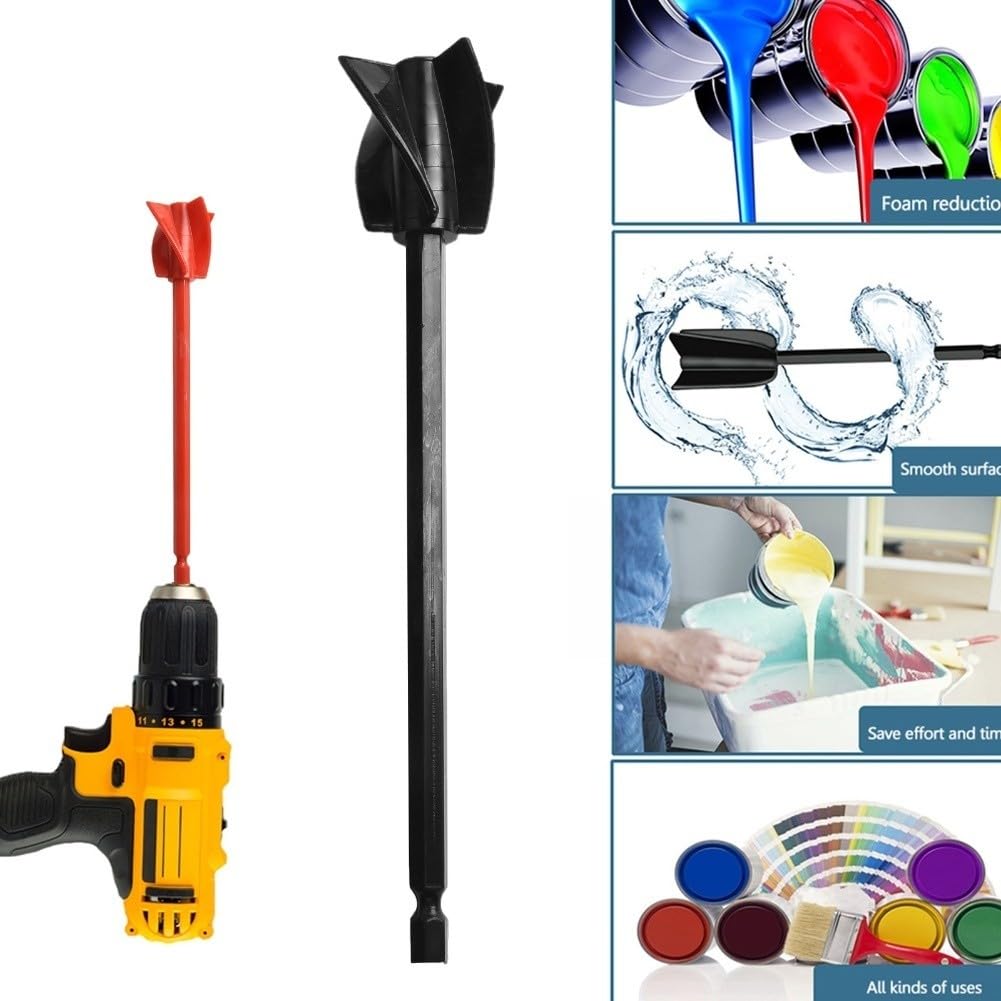 Miscelatori per pittura e resina epossidica ABS a spirale per trapano, Set da 8, Rosso e Blu