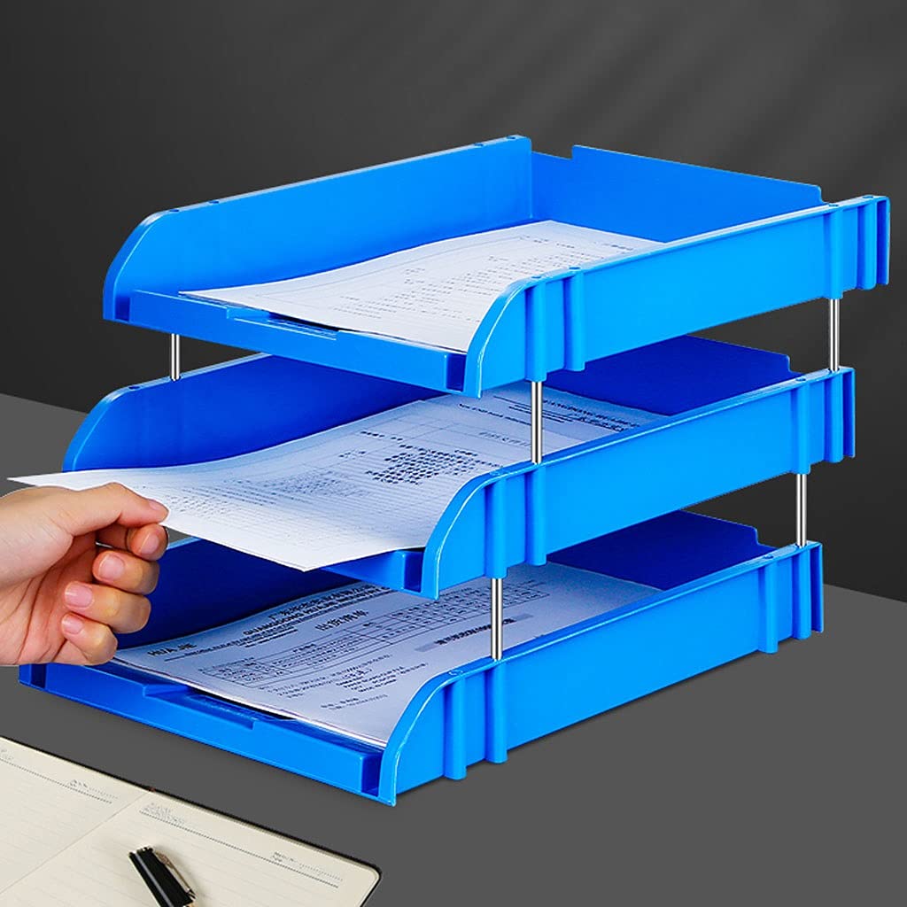 portadocumenti cremagliera Archivi da ufficio Scrivania Desk Organizer Letter TRAY DESCRIZIONE Titolare con 3 vassoi for lettere Impilabili Desktop File Sorter Per l'organizzazione e lo stoccaggio