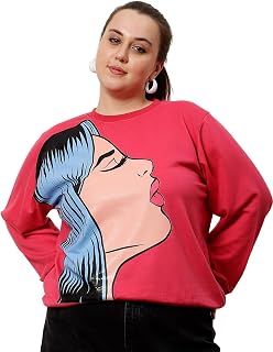 PoshBery Fuschia Graphic Printed Sweatshirts Price In India
