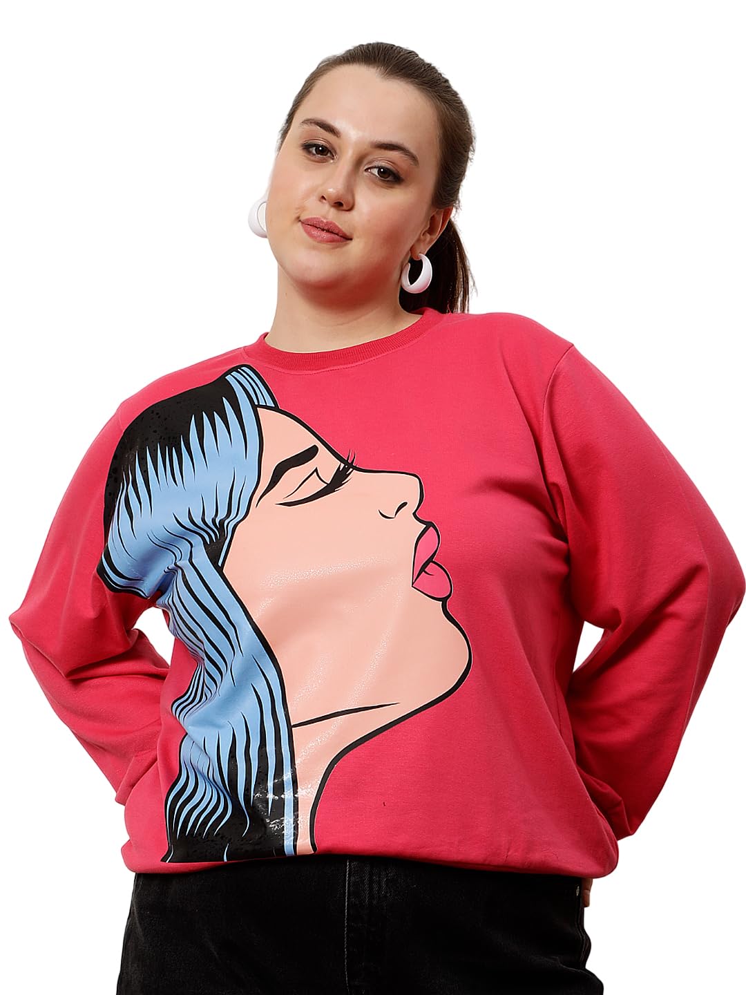 PoshBery Fuschia Graphic Printed Sweatshirts - Review, Price and Buying Guide