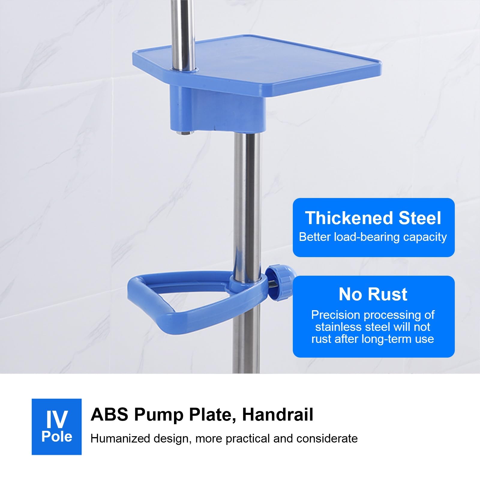 Carros Portasueros, Soporte Suero Intravenoso, Porta Sueros Ajustables, Medical IV Pole Soporte para Atención Médica Domiciliaria en Clínicas y Viajes(Gris)