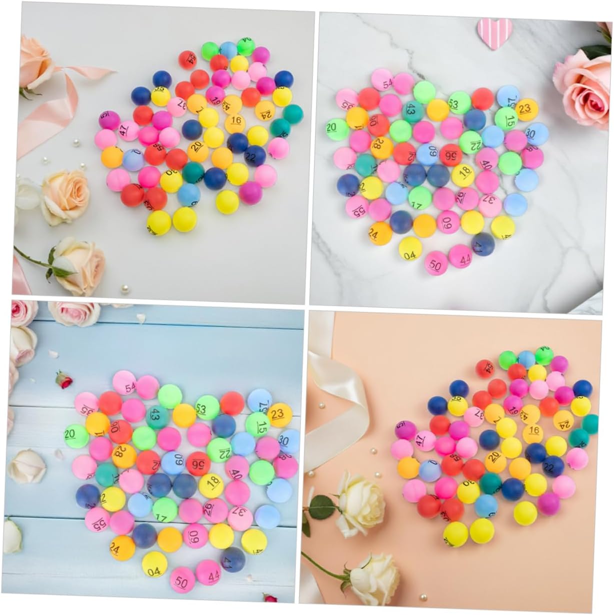 SUPVOX 90pcs Colorful Numbered Draw for Raffle Bingo Games Hollow Plastic for Parties Carnival Events Game Activities