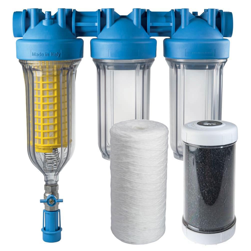 HYDRA BIG TRIO Rainmaster 1" LA Filtre à eau de pluie Filtre à eau de fontaine Filtre à eau domestique Chlore
