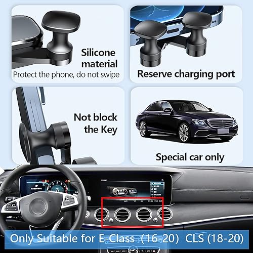 Miniatura 9 de LUNQIN Soporte para teléfono de coche para Mercedes Benz Clase E 2010 2011 2012 2013 E300 E350 E550 E63 AMG W212 Auto Accesorios Decoración Interior