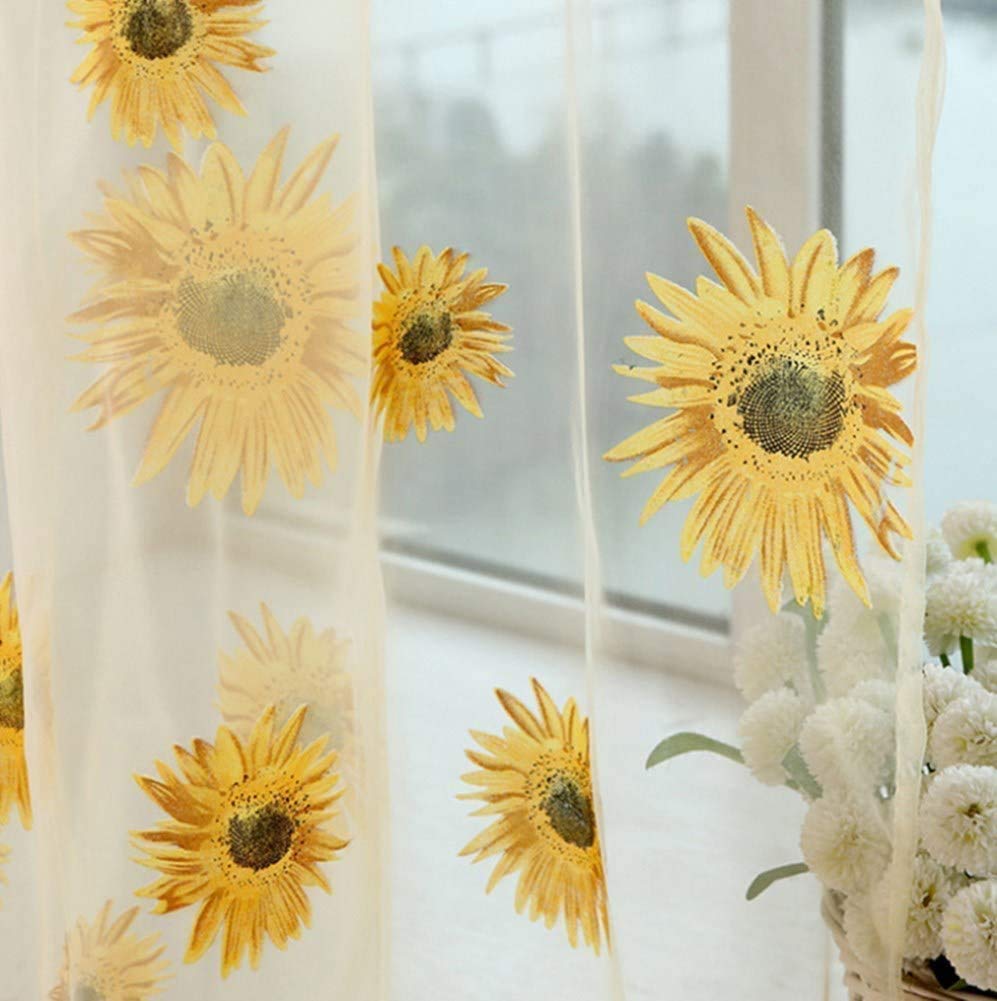 Voile rideaux transparents retro floral confection haut de gamme 200x270cm