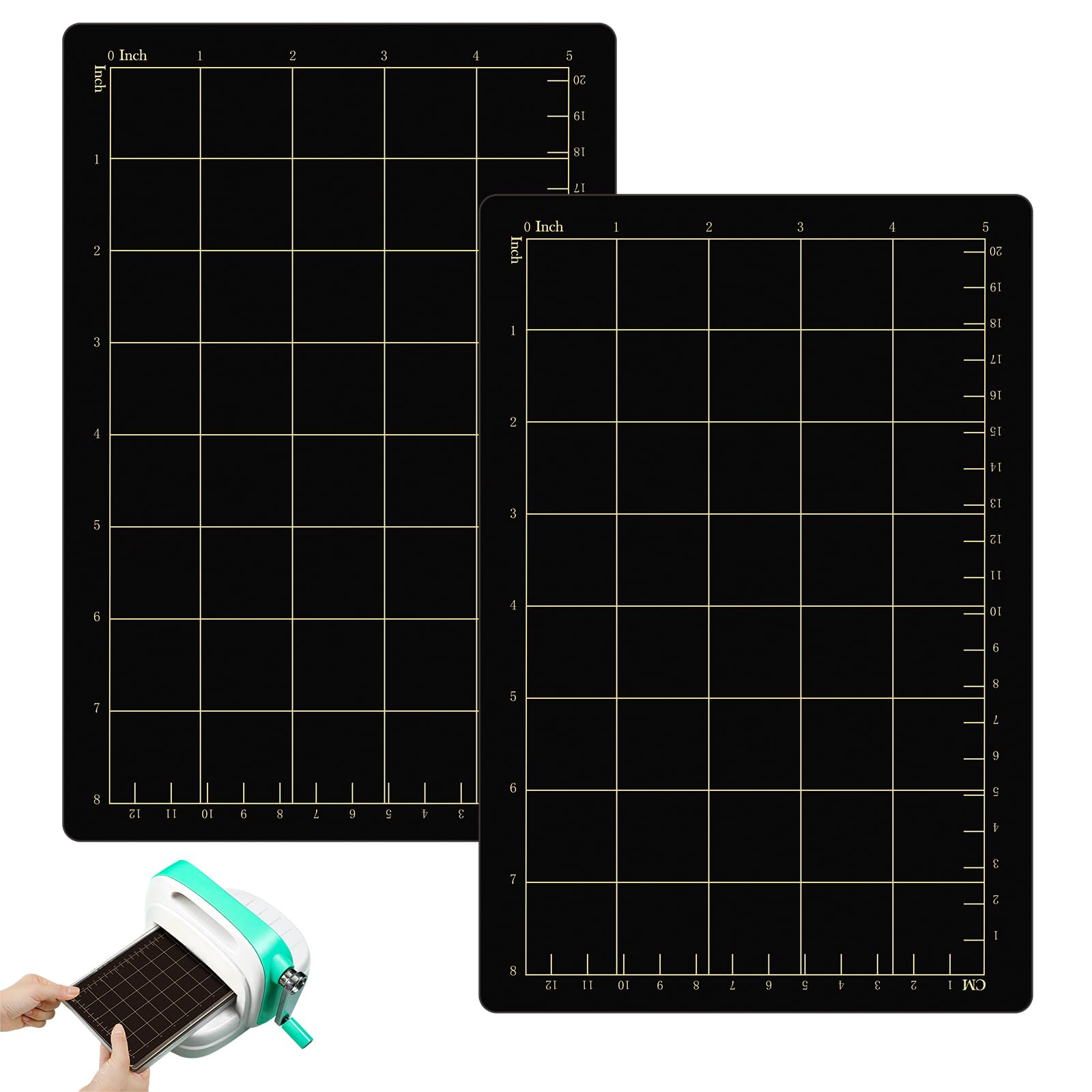 Copkim 2 Pcs 9''L 6''W Magnetic Cutting Shim Grid Magnetic Shim Embossing Machine Die Pads Black Sheet Die Cutting Machine Accessories