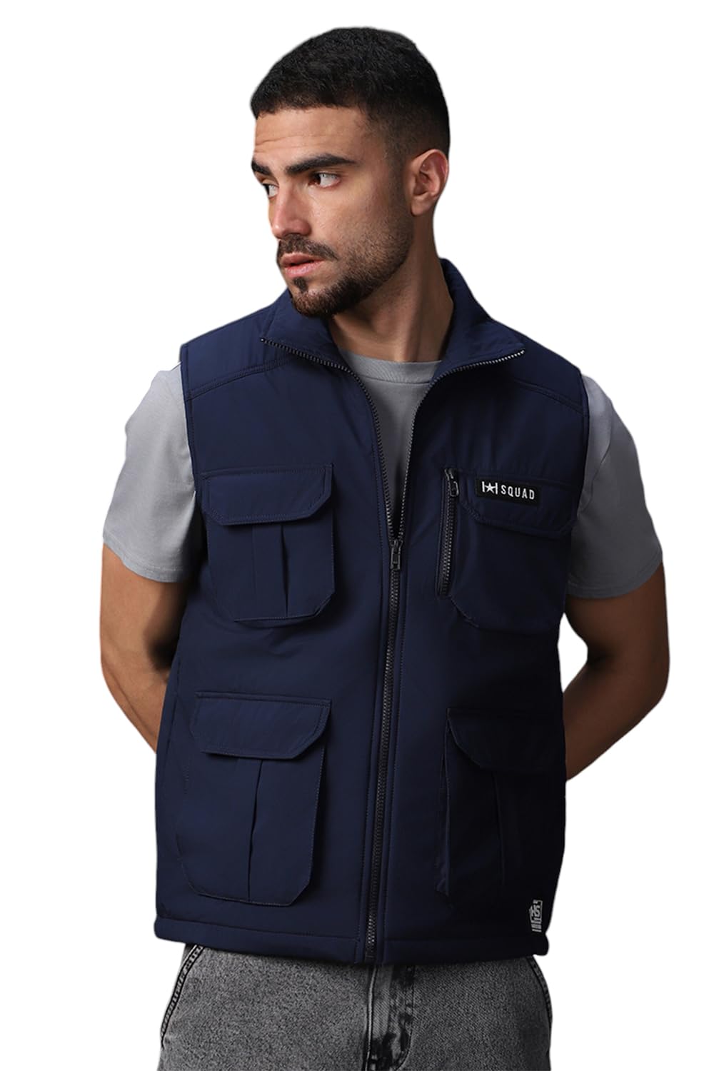 high star clothing High Star Men Polyester Printed Regular fit Collar Sleeveless Jackets 99-picture-21
