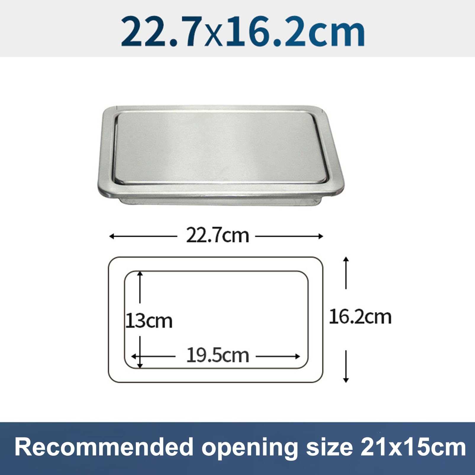 Tapa para Cubo de Basura empotrada en encimera de Cocina, de Acero Inoxidable, con Ojal para Cubo de Basura, Tapa empotrada para Canal de residuos, Tapa con Solapa de Equilibrio, para Cocina