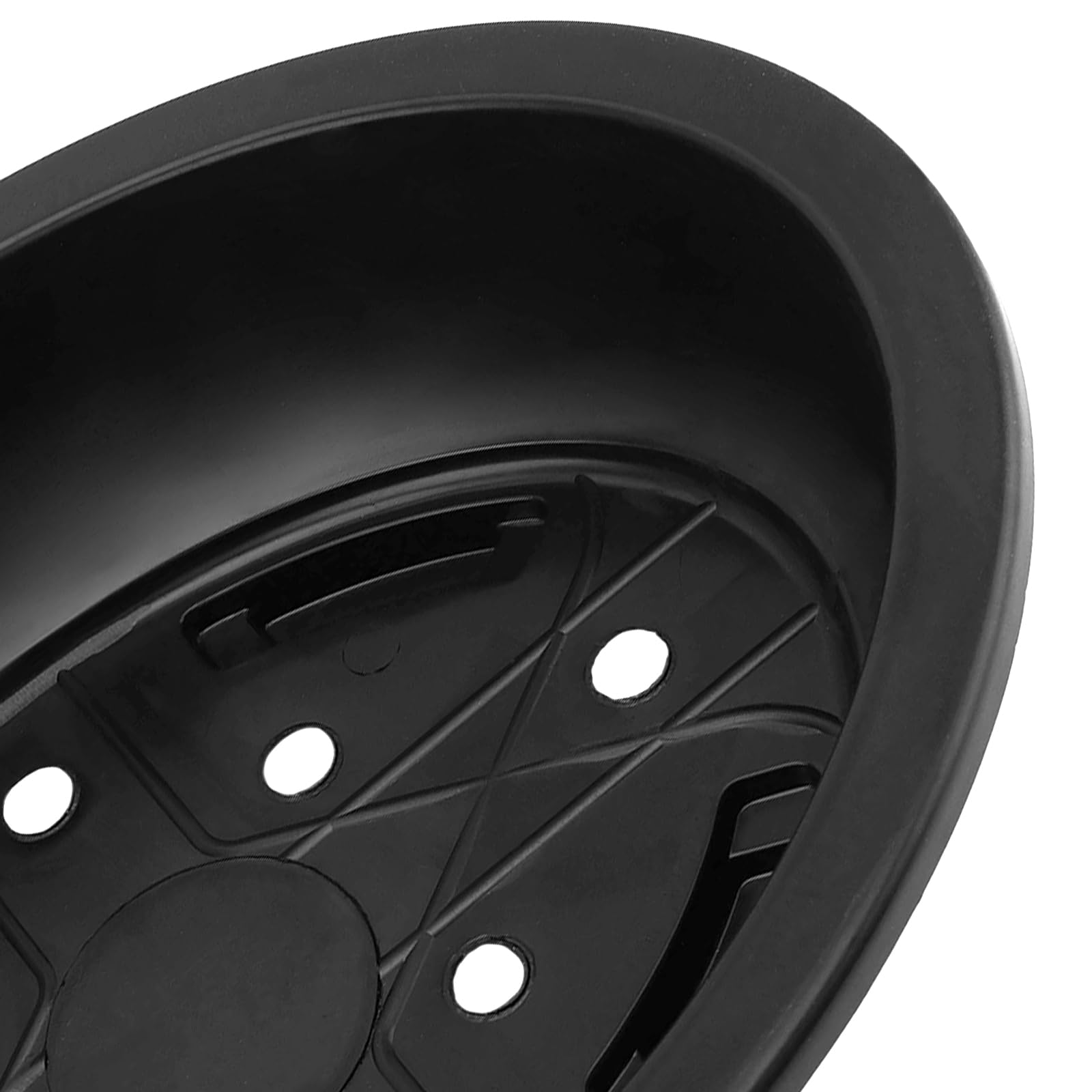 12 Macetas Ovaladas de Plástico Negro 34x26.5x8.5 cm con Agujeros de Drenaje, para Plantas de Interior y Exterior, Jardín, Terraza y Balcón, Ligeras y Apilables