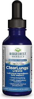 Ridgecrest Herbals ClearLungs Liquid Herbal Wellness Supplement, Orange Flavor Alcohol Free for Adults and Kids, Natural Lung Formula (2 fl oz, 29 Servings)