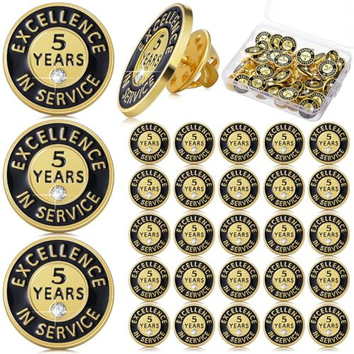 Ferreve 50 Pcs Year of Service Pin Employee Excellence Award Lapel Pin Performance Recognition Reward Anniversary