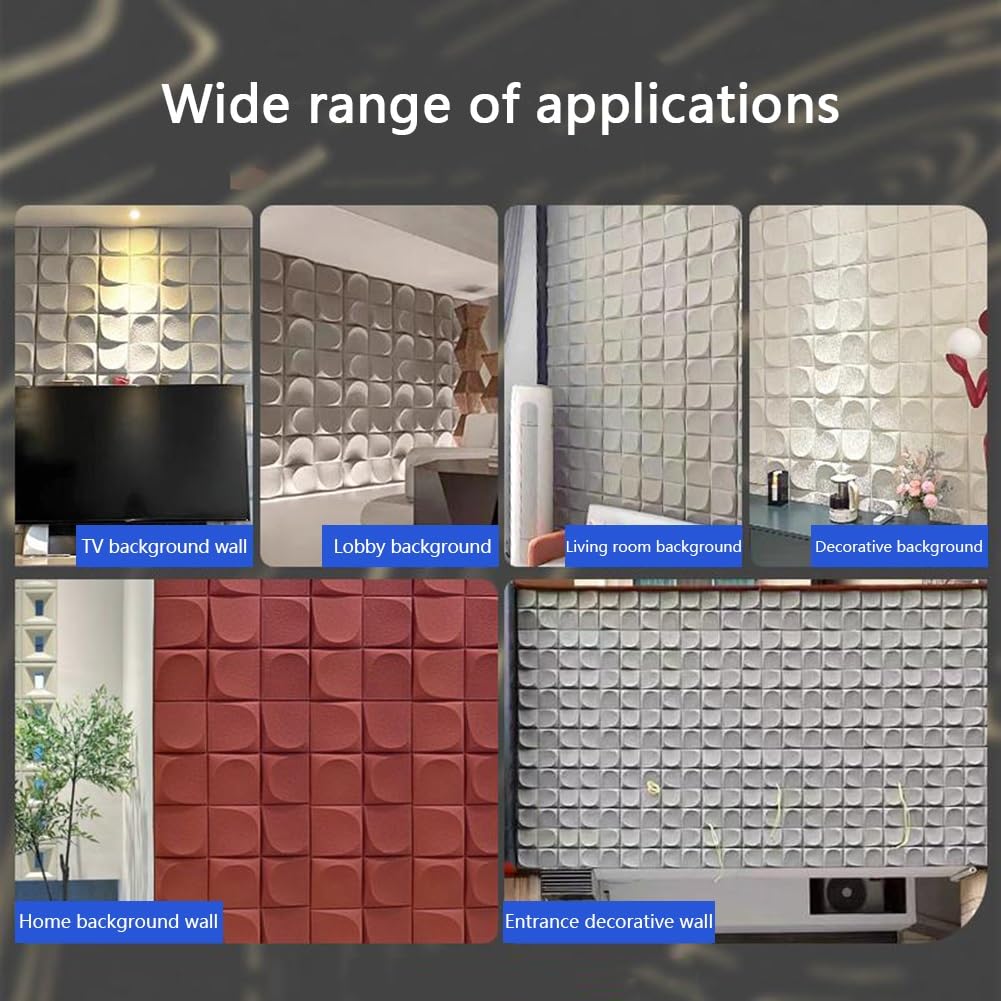 Pannelli da parete 3D per decorazione d'interni, rivestimento murale di facile installazione per salotti e studi