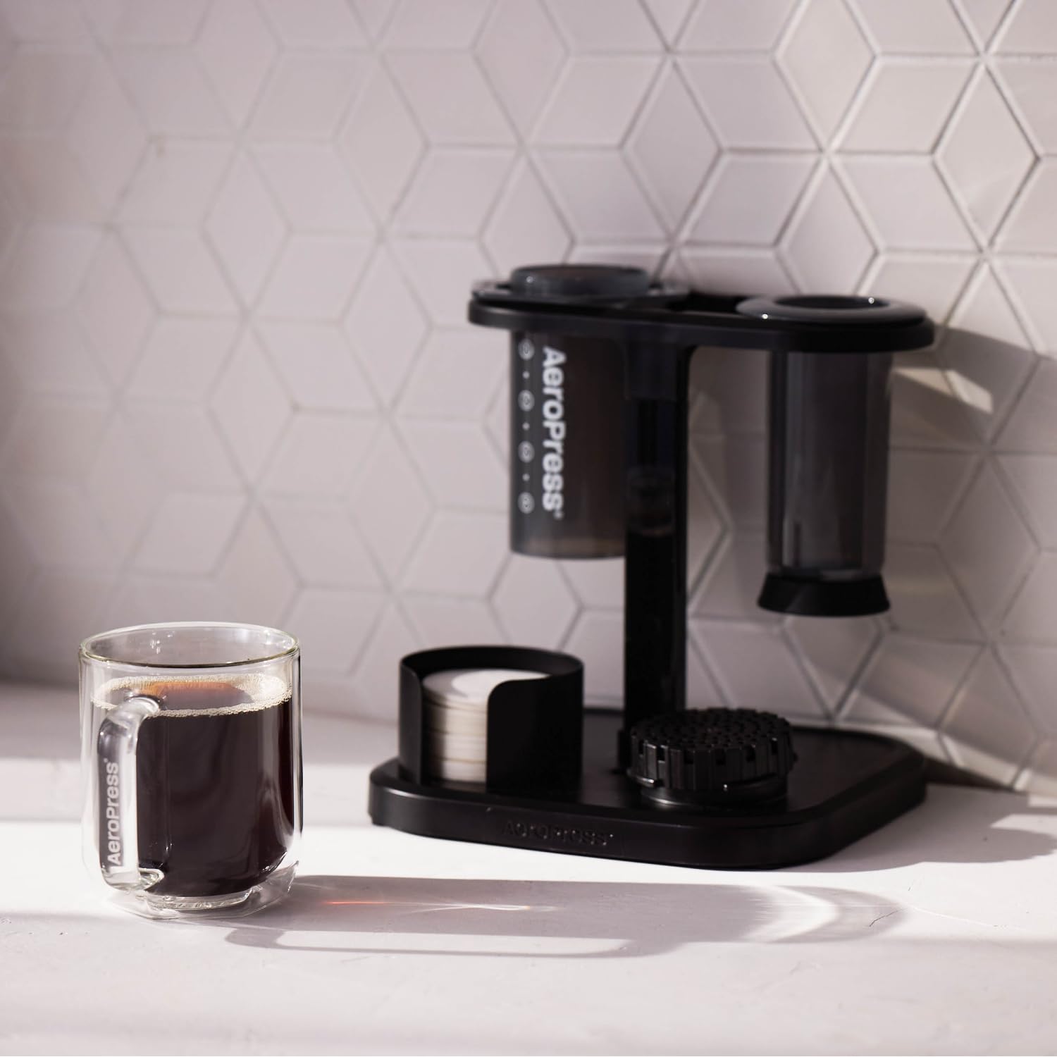 Support Organisateur AeroPress, Station de café durable et solution de rangement compacte compatible avec toutes les cafetières manuelles AeroPress (sauf Premium et Go)