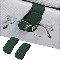 Vista 32 de AICEL Soportes para lentes de sol para visera solar de automóvil, soporte de cuero para colgar gafas, soporte magnético para lentes y clip