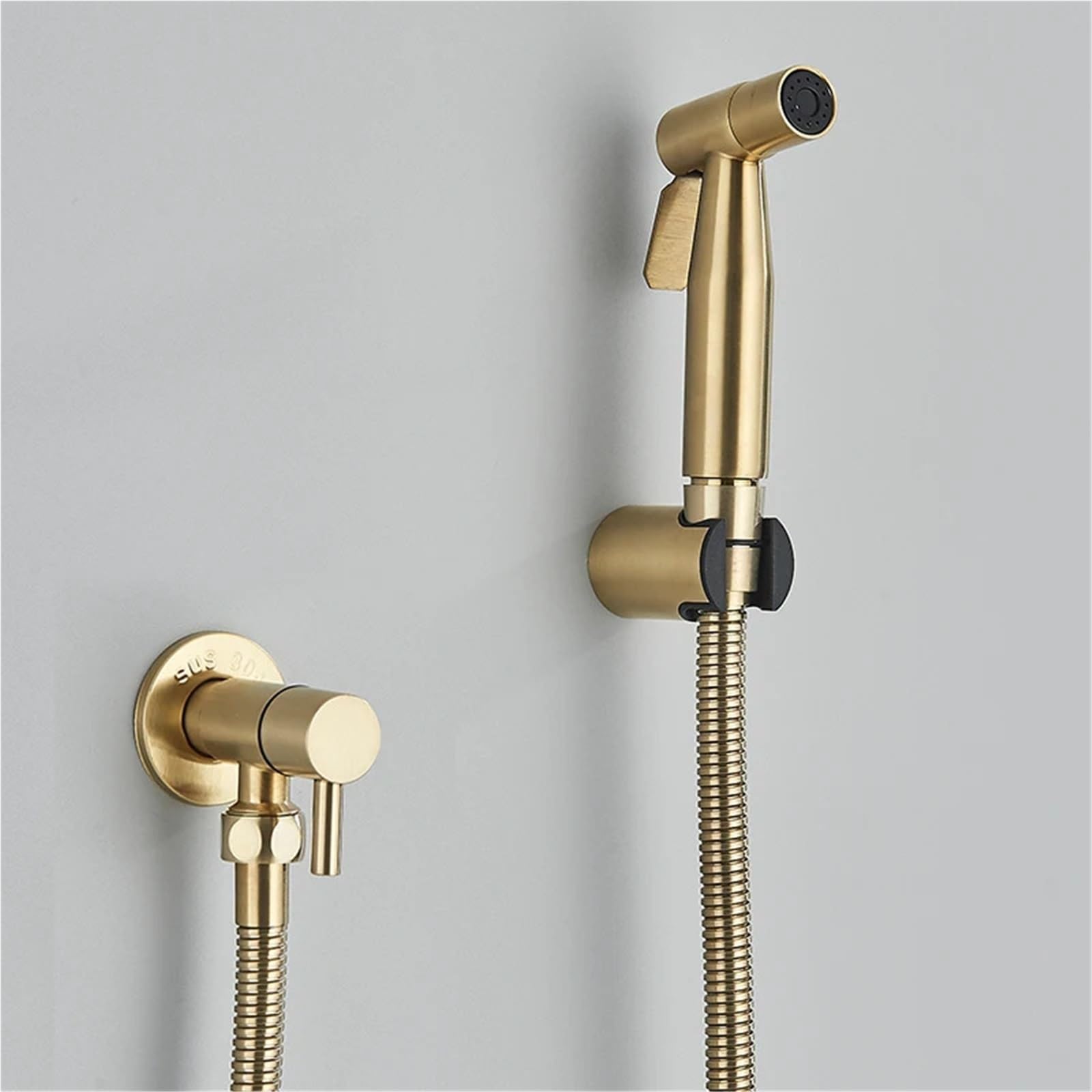 TTDGYYXW Bidé Negro Mate, Grifo Individual de Agua fría, Ducha Musulmana Higienica, grúa de Acero Inoxidable para Inodoro (Cepillado)