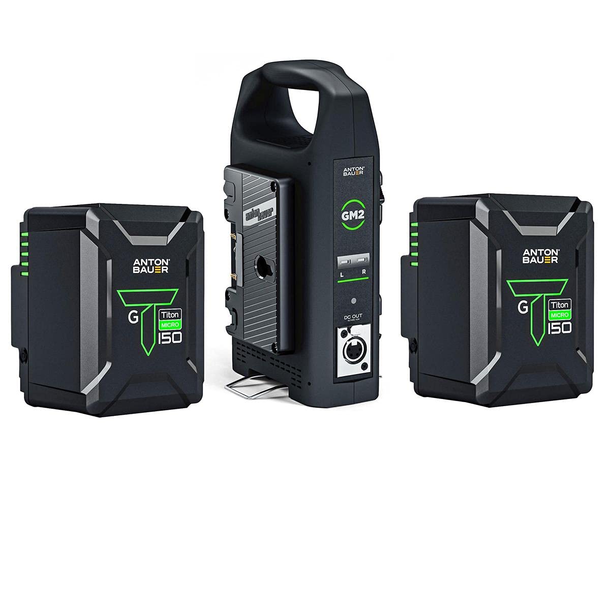 Anton Bauer2X Titon Micro 150 14.4V 150Wh Gold Mount Li-Ion Batteries, Bundle GM2 Dual Charger