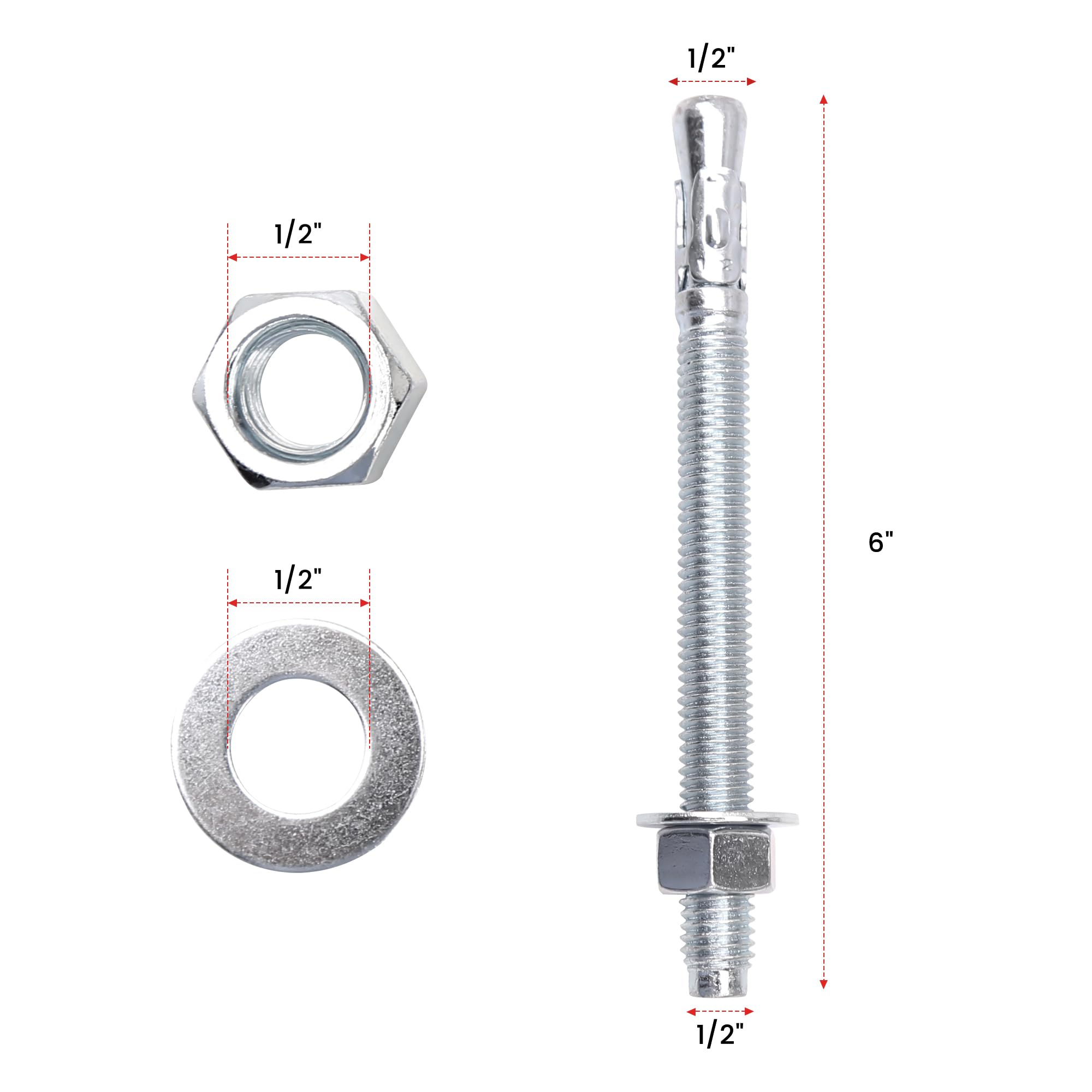 Concrete Wedge Anchors - 1/2" x 6" -2