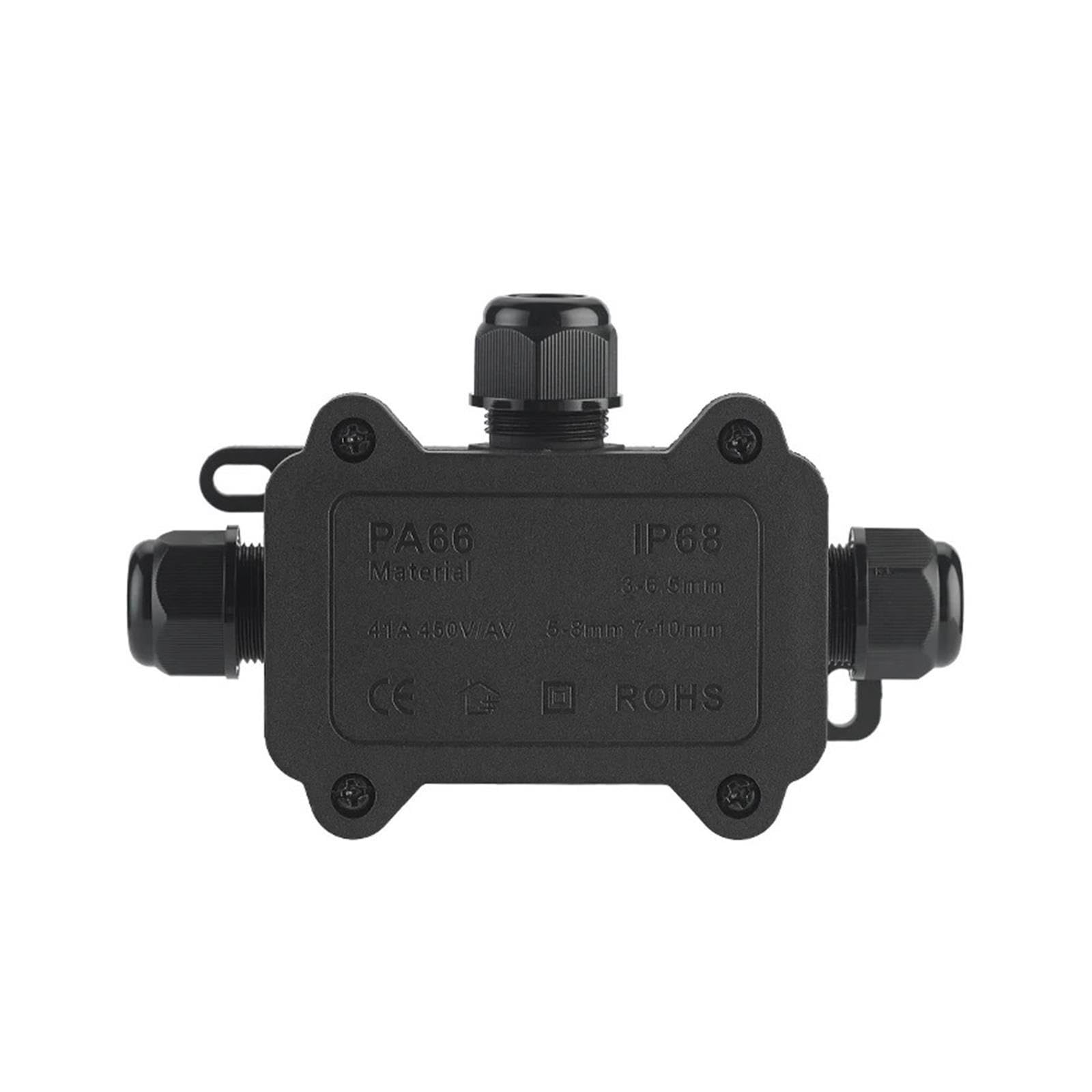 Caja de conexiones impermeable for exteriores IP68 negra