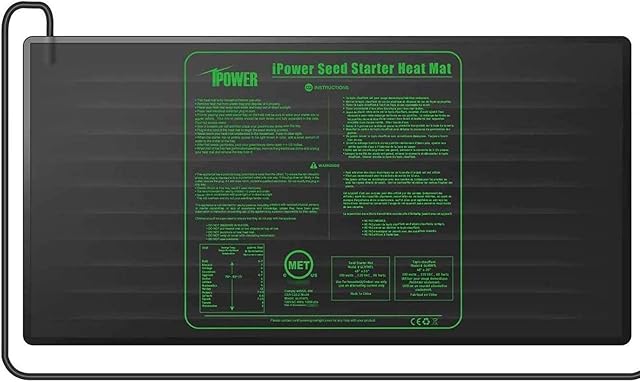 iPower 122 x 50cm Durable Waterproof Seedling Mat Warm Hydroponic Heating Pad, Black