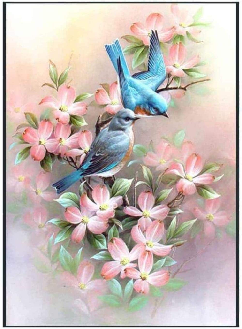 Amazon.co.jp: クロスステッチ キット青い鳥の花40x50cm DIYクロス 