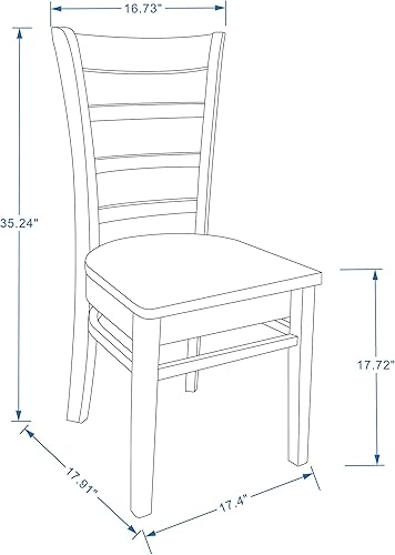 Miniatura 3 de Glenwillow Home Sillas de comedor de madera maciza con respaldo de listones en blanco (juego de 2)