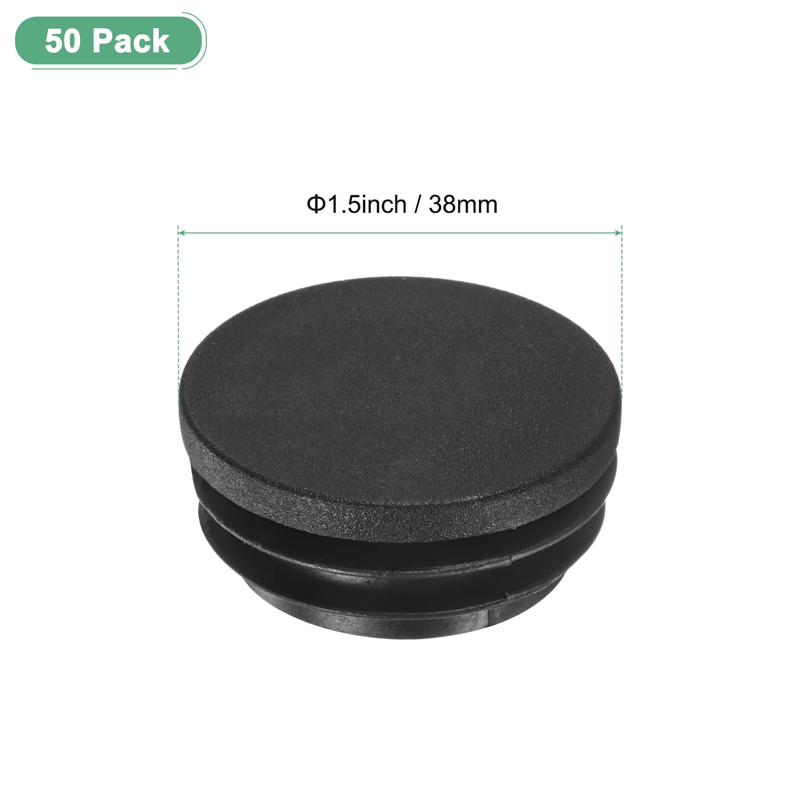 M METERXITY 50-Pack Round Plastic Hole Plugs, 1.5" (38mm) Plastic Tubing End Caps for Patio/Chairs/Fences - Image 3
