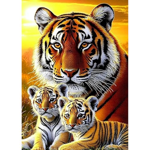 Broderie diamant tigre 5D pour réduire le stress et décorer vos murs