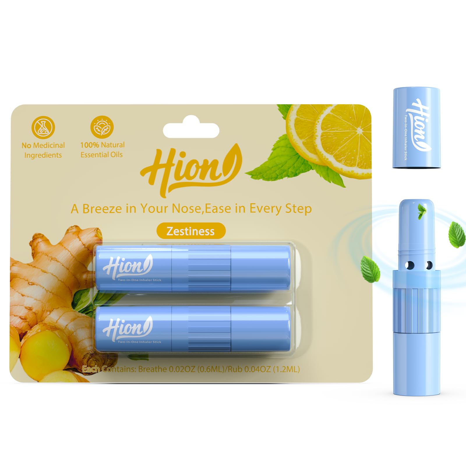 Hion Nausea Relief Inhaler Stick, Fast-Acting for Morning Sickness Relief