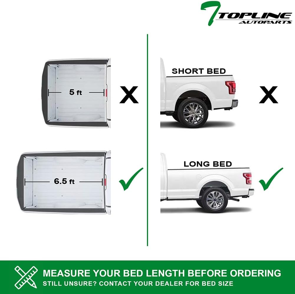 7422437981937 Compatible with 1997-2004 Dodge Dakota 6.5 Feet (78") Bed Low Profile Hard Tri 3-Fold Aluminum Truck Bed Tonneau Cover
