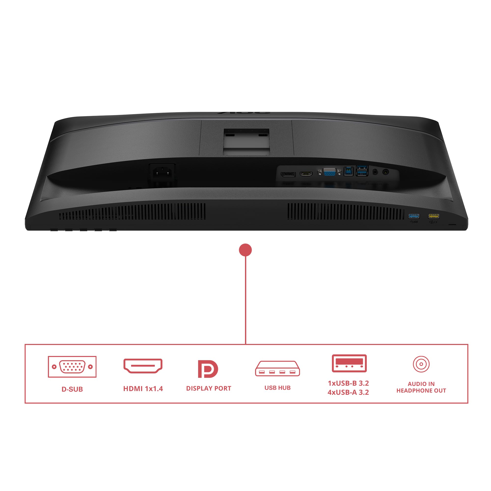 AOC Monitor 24E4U 24 pollici 1920x1080, FHD, 120Hz, IPS Panel, 4ms GtG, USB Hub Speakers, Height Adjustment, (HDMI1x 1.4) HDR Mode, Nero