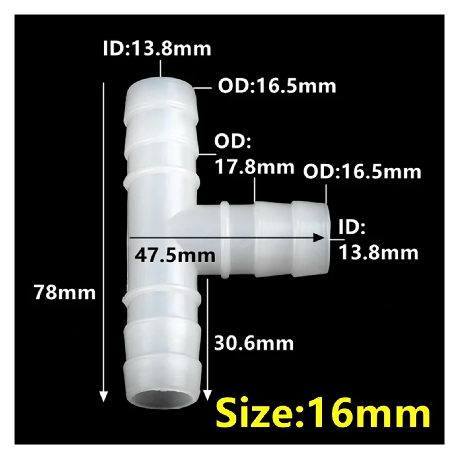 3~100PCS 4 26mm Weiß T-anschluss PE Pagode Schlauch Verbindungen Garten Bewässerung Kunststoff Zubehör Aquarium wasser Tank Adapter(16mm,50 pieces)