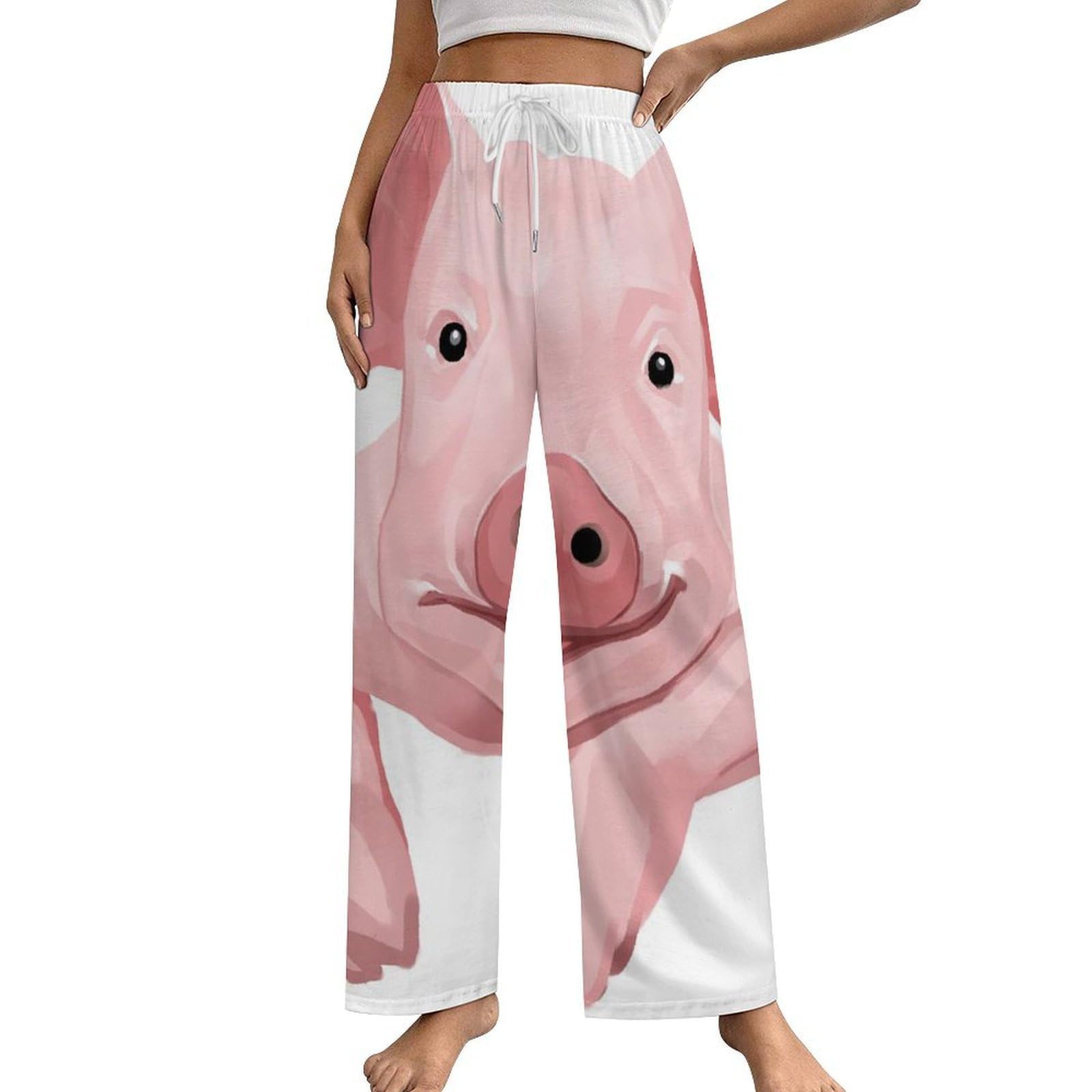 Cochon pantalon de pyjama femme avec poches et taille élastique S - 8