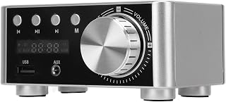 Bluetooth Amplifier Silver Mini Bluetooth 5.0 Digital Amplifier HiFi Stereo Class D Audio Amp Wireless Receiver Excellent Sound Quality