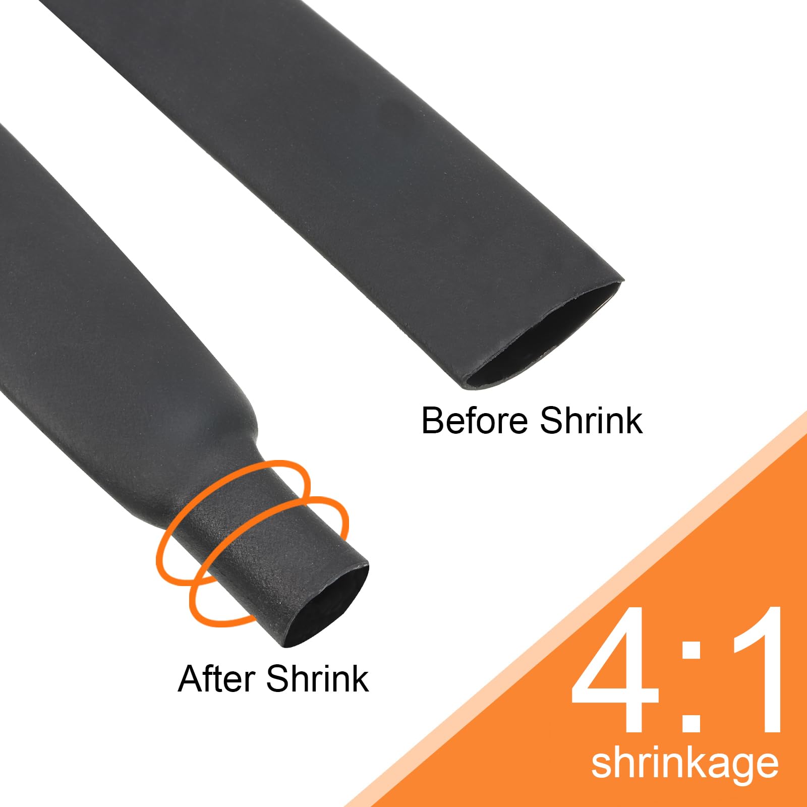 QUARKZMAN 2Pz 12mm Dia 50 Piedi Guaina Termorestringente Nera, 4:1 Tubo Termorestringente per Cavi Elettrici Doppia Parete Adesivo Foderato Marino Impermeabile Industriali Avvolgicavo