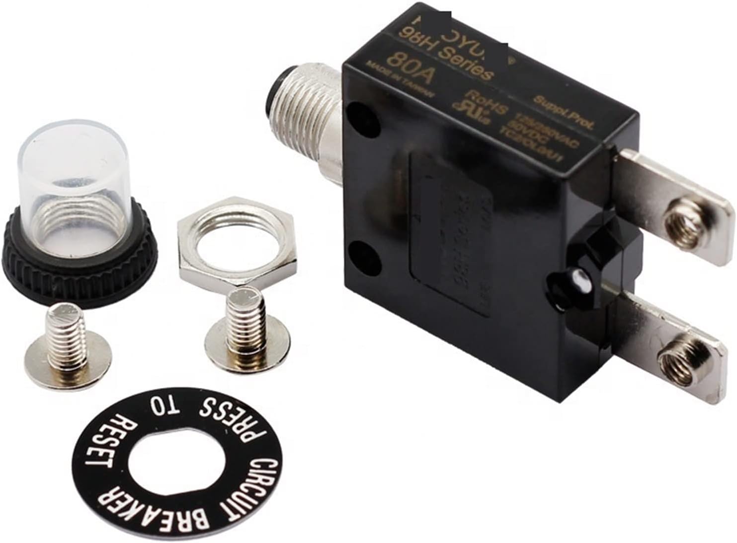 MOBYAT Electronic 98H Series 80A Auto Recloser Disyuntor Thermal Protector Circuit Breaker 1Pcs (Size : 50A)