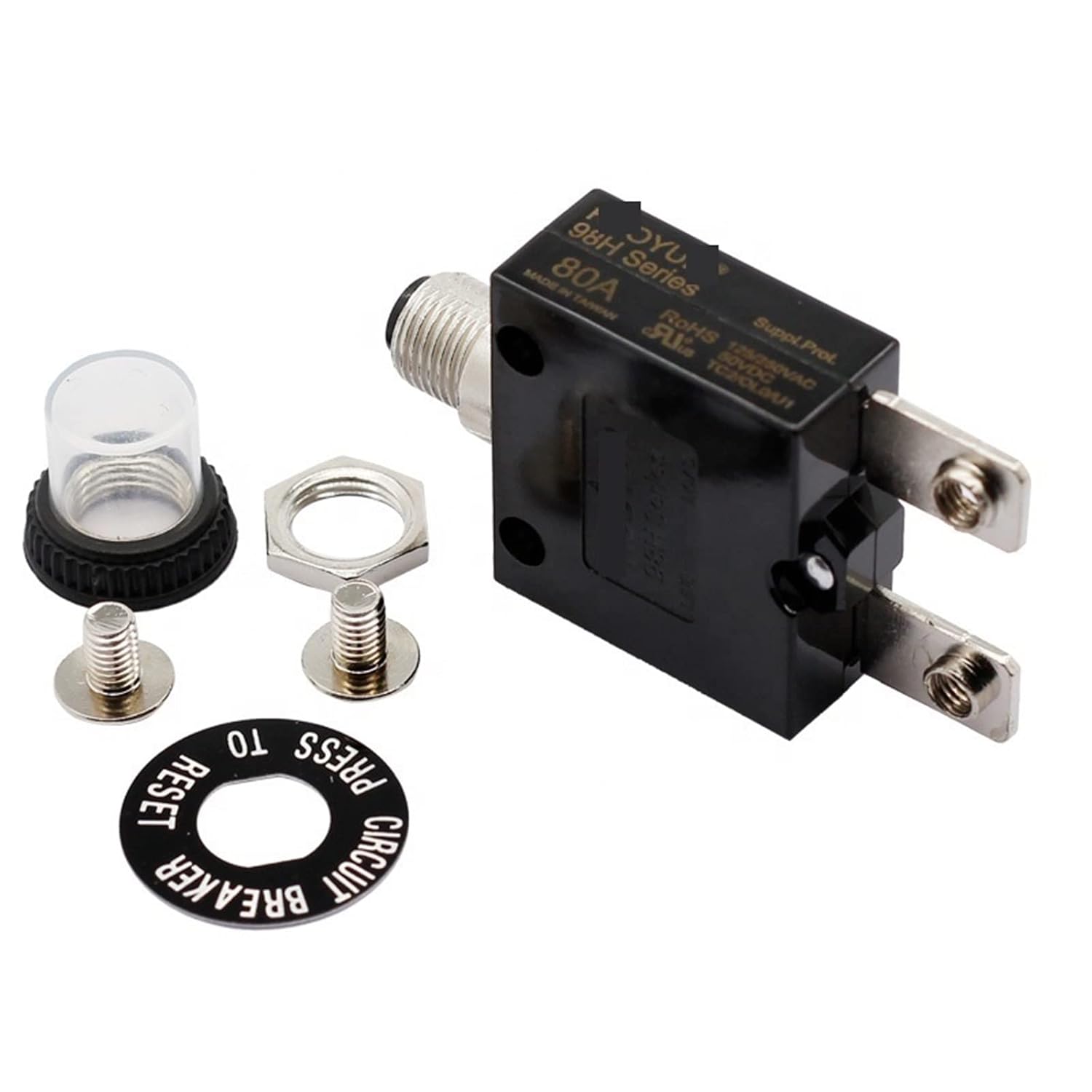 Electronic 98H Series 80A Auto Recloser Disyuntor Thermal Protector Circuit Breaker 1Pcs(50A)