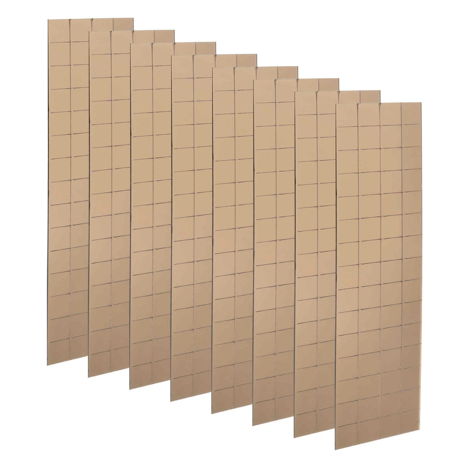 HARFINGTON 8 Sheet 960 Pieces Self Adhesive Mirror Mosaic Tiles 10x10mm Small Square Mirror Tiles Sticker Disco Ball Stickers Mini Glass Tiles for DIY